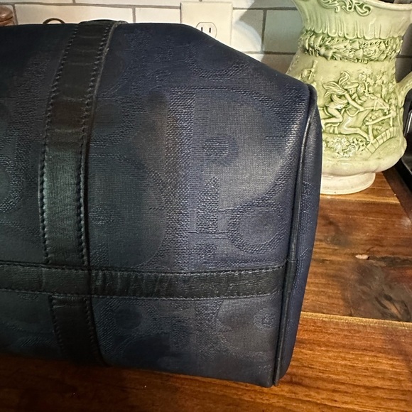 Christian Dior top handle bag. Huge. Vintage. Diorissimo leather and canvas - Picture 10 of 14